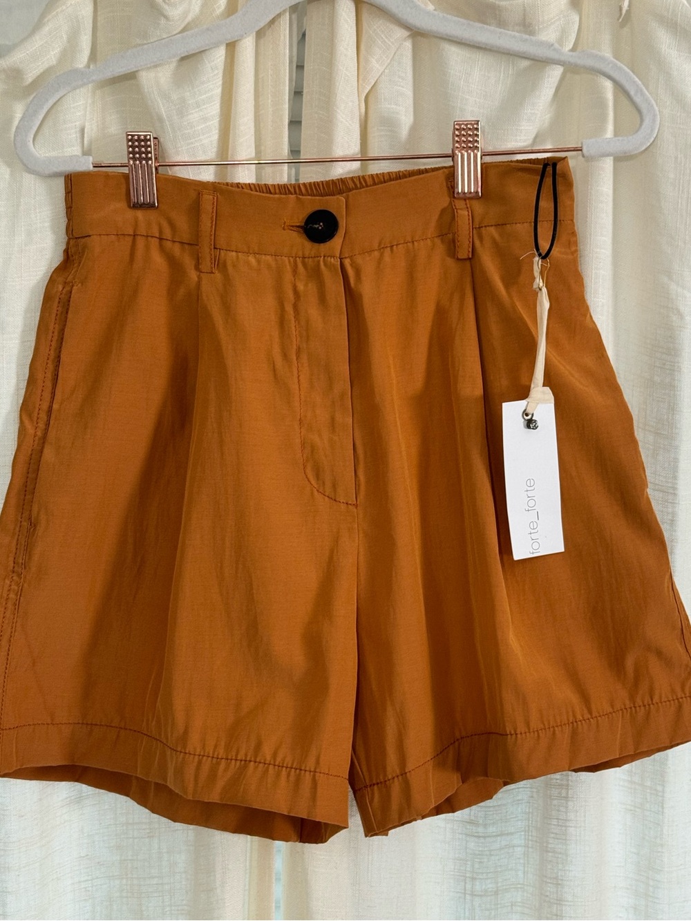 Forte Forte Taffetas Chic Shorts in Gold Size 1 / S - New With Tags